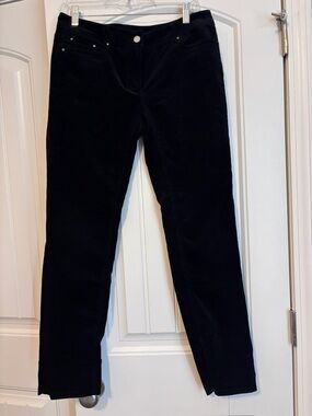 White House Black Market Black Corduroy Trousers with Star-Lined Waist